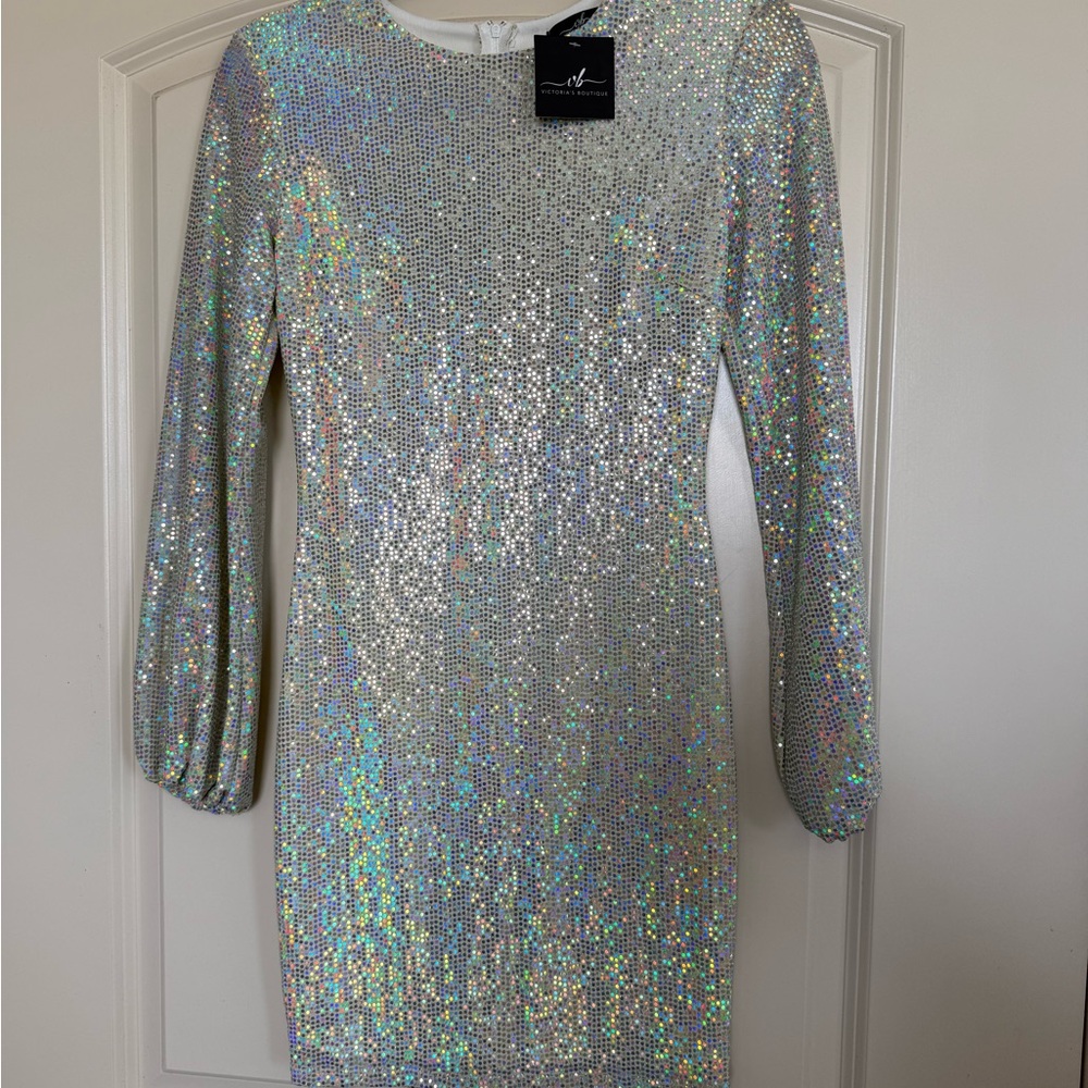 Silver Sequin Dress